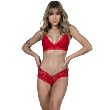 Imagem de Kit 10 Conjuntos Lingerie Em Renda e Sutiã Sem Bojo Decote - WLS Modas