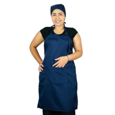 Imagem de Kit Bandana + Avental Oxford Com Bolso Uniforme Evento Chef Restaurant