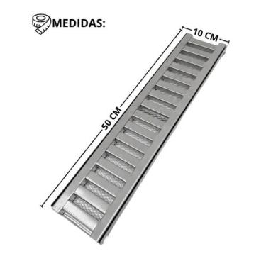 Imagem de Grelha Inox 304 com Reforço 10x50 Chata com Tela Anti Insetos - Ficone