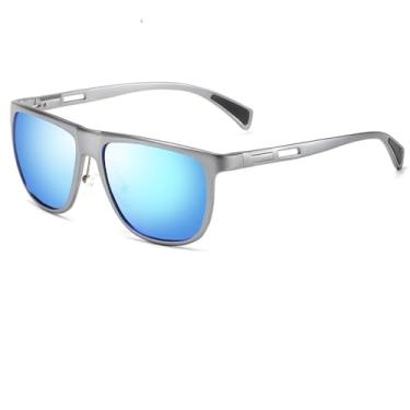 Imagem de Óculos de sol polarizados masculinos UV400 liga clássico óculos de sol quadrados armações de óculos de pesca praia esporte ao ar livre óculos de viseira masculino, arma gelo azul, LM3305 não caixa