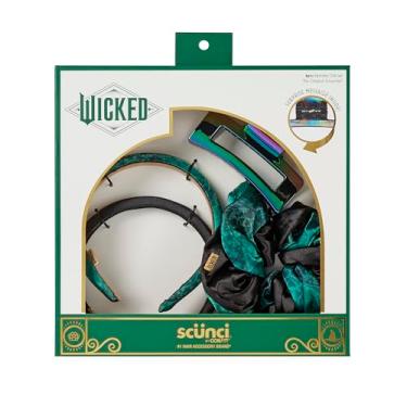 Imagem de Scunci by Conair Caixa de presente Wicked Elphaba - acessórios de cabelo para meninas - presentes para ela - acessórios de cabelo 4PK