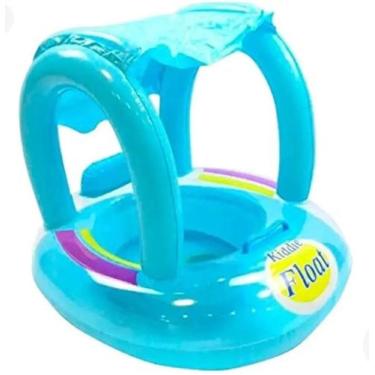 Imagem de Boia Bote Bebê Cobertura Infantil Inflável Proteção Sola - RPires, Azu