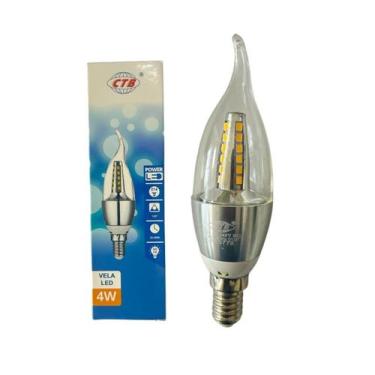 Imagem de Lâmpada Led Vela 4w Bivolt 4d Base E14 Branco Quente 3000k - Lt Leds