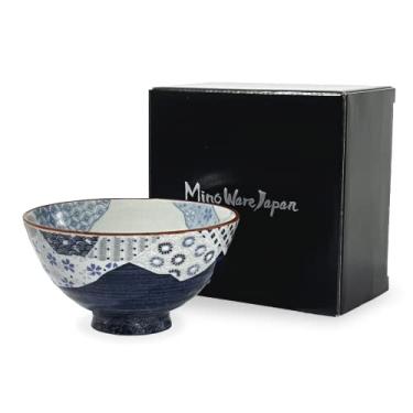 Imagem de MINO WARE JAPAN Tigela de arroz de cerâmica japonesa estilo tradicional Chawan Pottery, pode ir à lava-louças, feita no Japão (Yuuzen, médio (oohira))