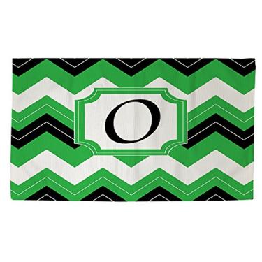 Imagem de Manual Woodworker Tapete de banho Dobby s & Weavers, 4 x 15 metros, letra O monogramada, chevron preto