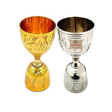Imagem de Bona fide | medida de estaca 30/60 ml | jigger com medida | jigger para barra | copo de medida de pino | jigger 59 g 28 g | conjunto de 2 medidas de pino de latão puro (combo de 2)