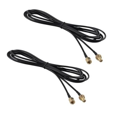 Imagem de Futheda 2 peças RP-SMA macho para RP-SMA fêmea cabo de extensão de antena WiFi montagem anteparo RG174 cabo coaxial 3 m/9,8 pés para roteador WiFi gateway FPV antena sem fio LAN cartão PCI câmera de