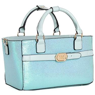 Imagem de CRS Cross Bolsa lateral para pista – Bolsa de acessórios para patinação artística, patinação no gelo, rolo, balé, dança, torcida, tênis, Espuma marinha brilhante, One Size