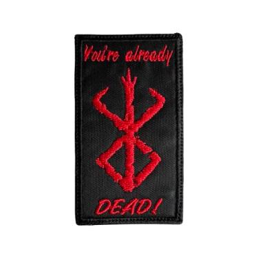 Imagem de Viking Berserker You're Already Dead Patch Preto/Vermelho - Engraçado Tático Militar Moral Bordado Gancho de Gancho