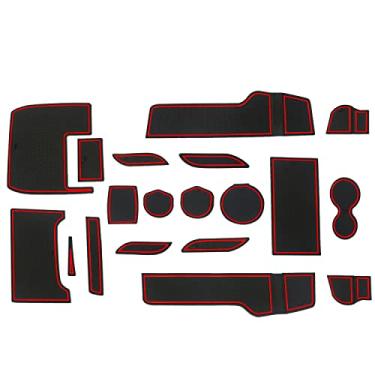 Imagem de Asgohme Acessórios de almofadas de forro interior atualizadas antipoeira, adequado para Honda Civic (Hatchback) 2016-2021 como inserções de porta-copos, tapetes de forro de console central, forros de bolso de porta, conjunto de 21 peças (acabamento vermelho)