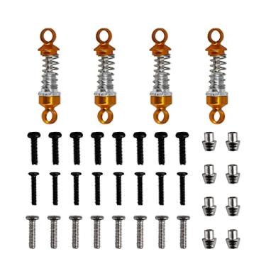 Imagem de Abendor 4PCs Aluminum Adjustable Soft and Hard Shock Absorber RC Car Upgrade Modified Parts for WLtoys 1/28 RC Car K969 K989 K999 P929 4WD Short Course Drift Car (Gold)