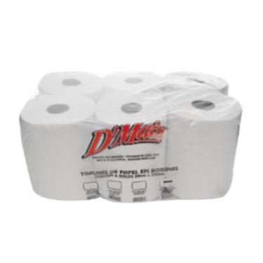 Imagem de Papel Toalha Bobina 20x200 100% Cel Dmais C/ 6 Rolos
