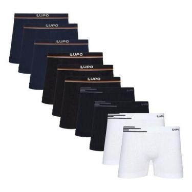 Imagem de kit 10 Cuecas Masculina Boxer Microfibra Premium Lupo 436 Original, So