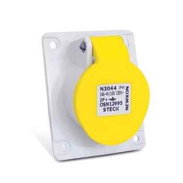Imagem de Kit 4 Tomada De Embutir 2p+t 16a 100/130v N3044 Steck, AMARELO