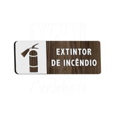 Imagem de Placa Sinalização Madeira Extintor de Incêndio Indicativo - Madelumi