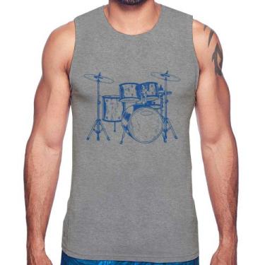 Imagem de Regata Bateria Música (azul) - Foca na Moda, Cinza, M