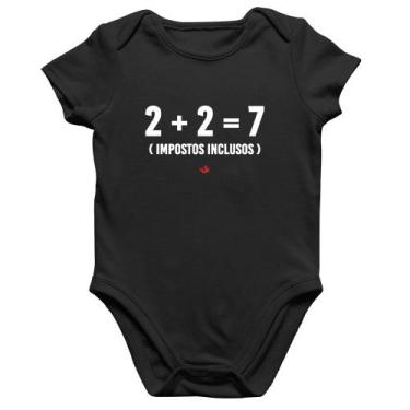Imagem de Body Bebê Algodão 2 + 2 = 7 (Impostos Inclusos) - Foca na Moda, Preto,