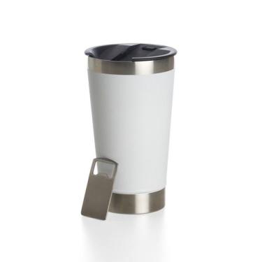 Imagem de Copo Termico Aço Inox Com Tampa E Abridor 473 ml Cerveja Drink Chopp -