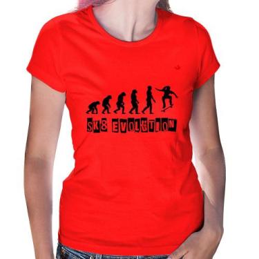 Imagem de Baby Look SK8 Evolution Girl - Foca na Moda, Vermelho, M