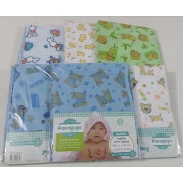 Imagem de Toalha Felpuda Com Capuz 100% Algodão Bebê Kit Com 3 - Dugu, Masculino