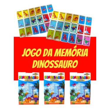 Imagem de Kit 10 Jogo Da Memoria Dinossauros Infantil P/  Kit Festa Lembrancinha