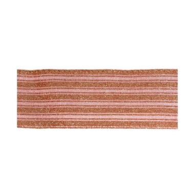 Imagem de Fita Decorativa Listrada Rosa e Dourado - 6,5x914cm - 1 unidade - Rizz