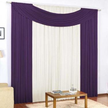Imagem de Cortina Helena Decorativa 3,00m x 2,80m em Malha Gel com Bando - Nobre