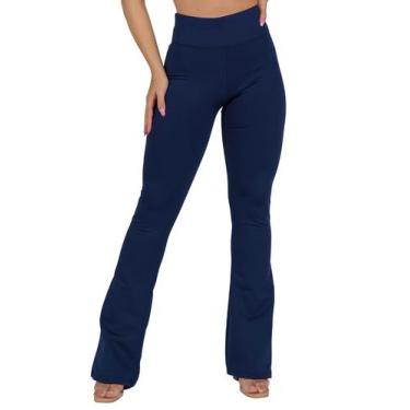 Imagem de Calça Flare Bailarina Cintura Alta Legging Suplex Leg - S.Store, Azul,