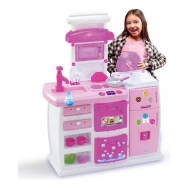 Imagem de Doce Cozinha Infantil  Sai Água C/ Acessórios Magic - Magic Toys, Rosa