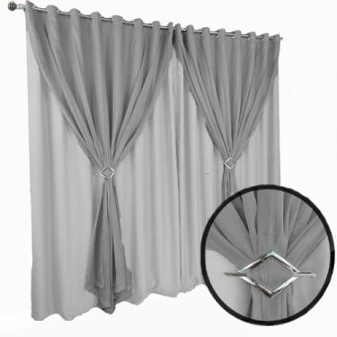 Imagem de cortina blackout Berlim em tecido grosso 5,50 x 2,50 preto - Bravin Co