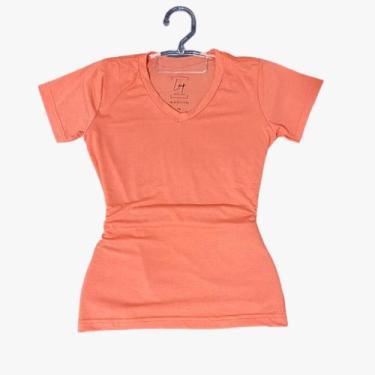 Imagem de Camiseta Feminina Baby Look Viscolycra Básica Gola V - LMP Confecções,