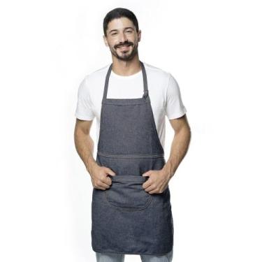 Imagem de Avental Unisex em Jeans - Cinza - Algodão - Feito no Brasil - Utensili