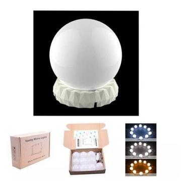 Imagem de Kit Luz Camarim Maquiagem Com 10 Lampadas Led 3 Cores - OEM
