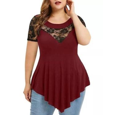 Imagem de Blusa  Bata Detalhe  em Renda Soltinha Veste Legging Decote V - IND DA
