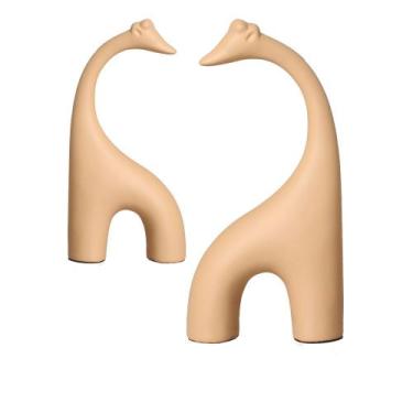 Imagem de Estatueta Dupla de Girafas em Cerâmica Decorativo Home Galak - Sara De