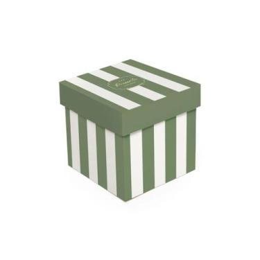 Imagem de Embalagem Para Presentes Caixa Modelo Cubo Royal Verde Tamanho M 15x15