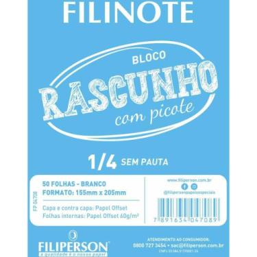 Imagem de Bloco para Rascunho com Picote sem Pauta 155X205 50 Folhas Pacote com 