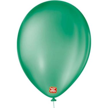 Imagem de Balão Redondo Nº 9 Verde Folha - Pacote com 50 Unidades - Sao Roque