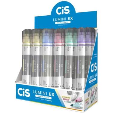 Imagem de Caneta Marca Texto Lumini EX 5 Cores - Display com 18 Unidades - Serti