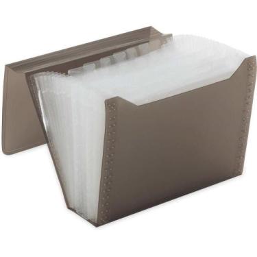 Imagem de Pasta Sanfonada Plástica Duplicata 12DIV NEW Line Fume - Polibras