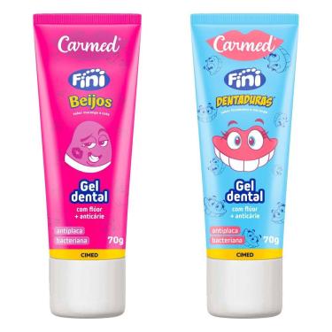 Imagem de Kit Gel Dental Carmed Fini Beijos+ Dentadura 70g
