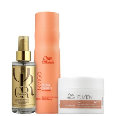 Imagem de Kit Wella Professionals Invigo Nutri-Enrich Fusion Oil Reflections Trio de Cuidados (3 Produtos)