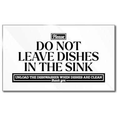 Imagem de Placa acrílica Do Not Leave Dishes in Sink (Não deixe pratos na pia), placa "Não deixe pratos na pia", placa premium para limpar depois de si, compatível com Airbnb Essentials para anfitriões placa de