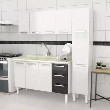 Imagem de Conjunto Cozinha Completo Para Pia 1,50metros Gabinete 3 Gavetas + Aér