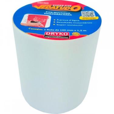 Imagem de Fita Multiuso Dryko Vedatudo Branca 10Cm X 1,5M, Branco