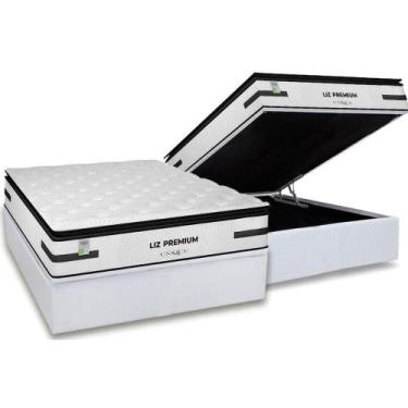 Imagem de Cama Box Baú Casal: Colchão Molas MasterPocket Ensacadas Plumatex Liz 