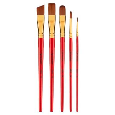 Imagem de Condor Kit Prático 5 Pincéis Artísticos Formatos Variados - Conjunto para Pintura em Diversas Superfícies - Ideal para Uso com Tintas à Base D’Água