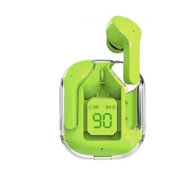 Imagem de Fone de Ouvido Bluetooth 5.3 Intra-auricular com Case de Carregamento Transparente, LED Digital, Verde