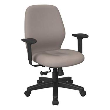 Imagem de Office Star Cadeira de mesa ergonômica para escritório com costas com controle de inclinação sincronizada 2 a 1 e braços acolchoados macios ajustáveis, tecido Dillon Stratus