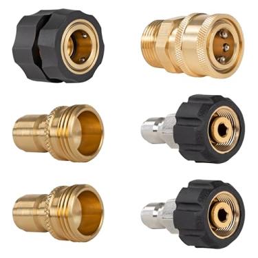 Imagem de Westinghouse Equipamento elétrico para uso externo, kit de 6 peças de conexão rápida, para lavadora de pressão e mangueiras de jardim